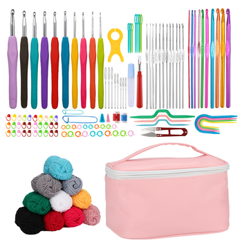 Drveni set kukica za kukičanje za DIY pletenje s torbom za pohranu, ukupna težina 888 g, mogućnost prilagodbe
