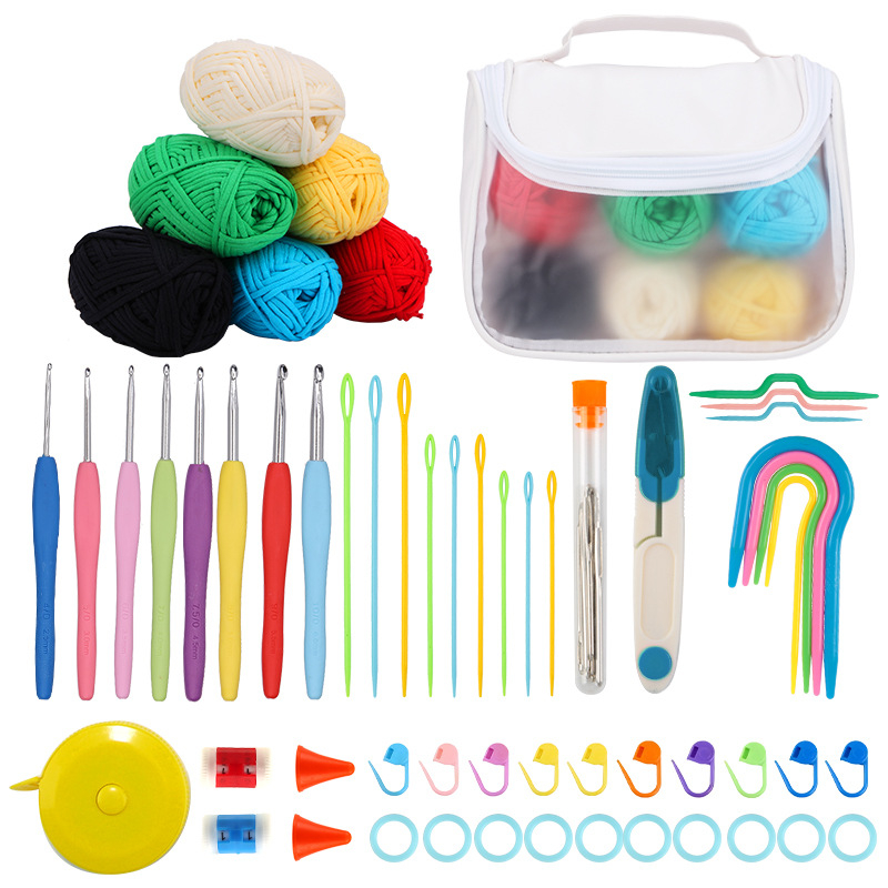 Drveni set kukica za kukičanje za DIY pletenje s torbom za pohranu, ukupna težina 888 g, mogućnost prilagodbe