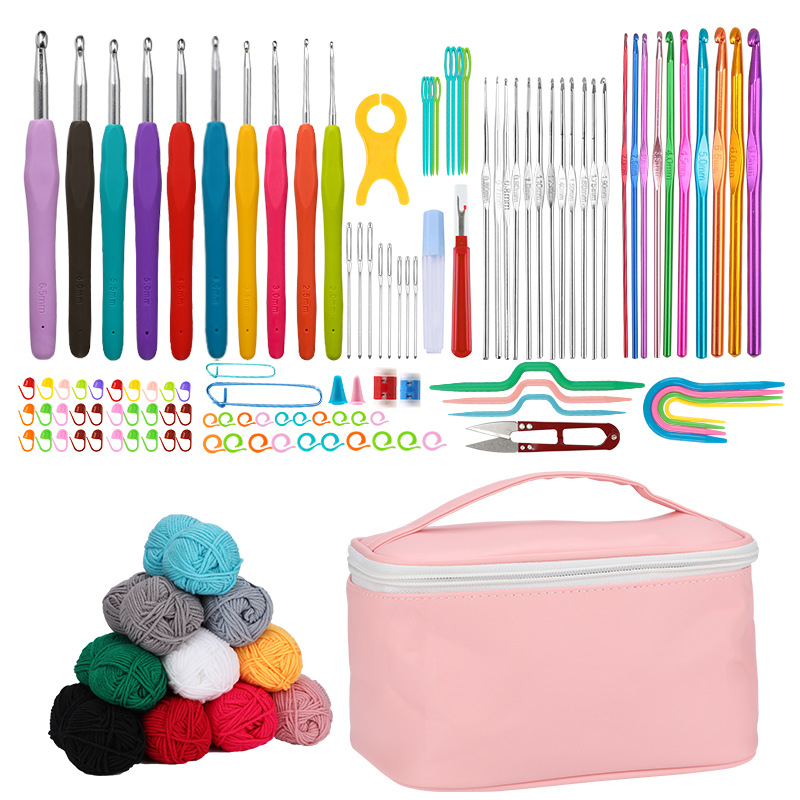 Drveni set kukica za kukičanje za DIY pletenje s torbom za pohranu, ukupna težina 888 g, mogućnost prilagodbe