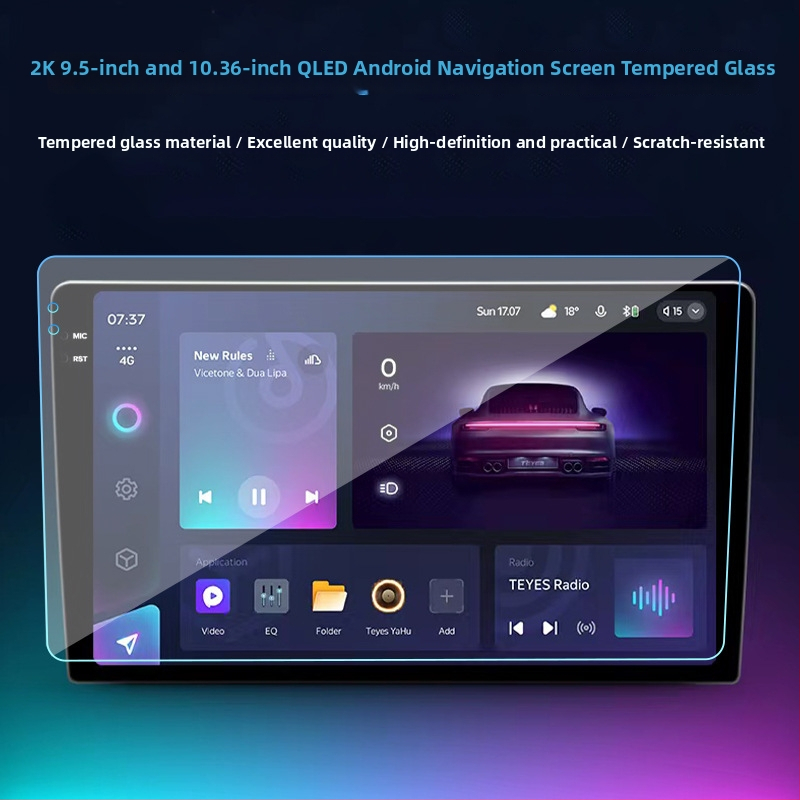 Ochranné sklo pre automobilovú navigáciu — odolné voči škrábaniu a opotrebeniu, anti‑fingerprint, univerzálne použitie