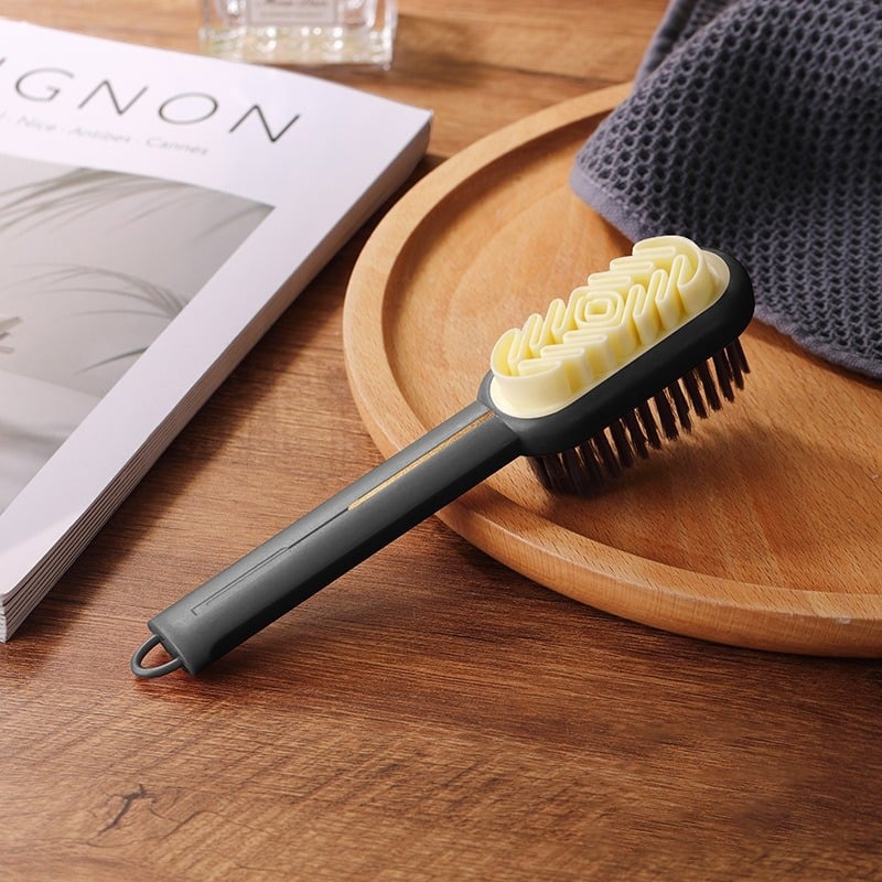 Βούρτσα Παπουτσιών, Διπλής Όψης, Με Μακριά Λαβή (ABS + Soft Glue) Για Φροντίδα, Απομάκρυνση Οσμών και Απολύμανση; Καθαρισμός Βελούδου