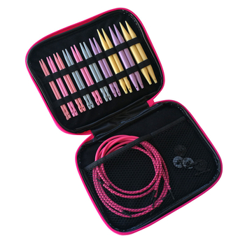 Kružne pletiva igle od ABS plastike, otklopne s zamjenjivim užetom, set od 10 pari, PU torba