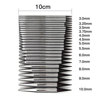 Skup igala za pletenje s odvojivim prstenastim iglama, aluminijsko-nikalni premaz, 13 parova, Clear Peak, japanski stil