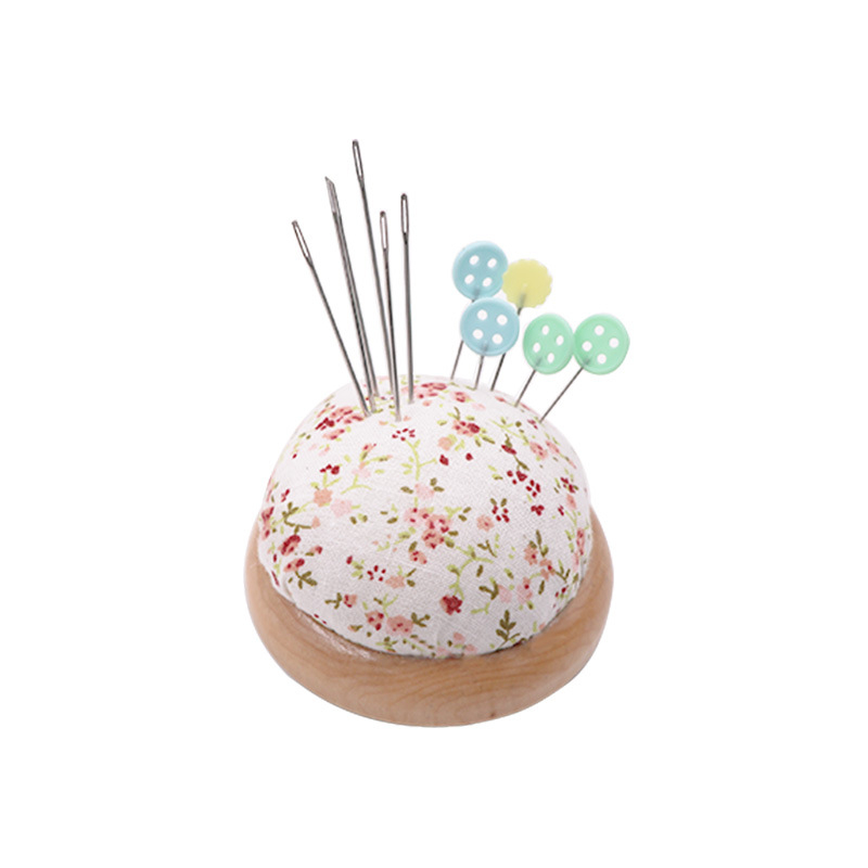 Cutie de cusut — trusă etnică de cross-stitch, cu bază din lemn și pernă pentru ace (Origine: Guangdong; Brand: Three pieces; Stil: Etnic)