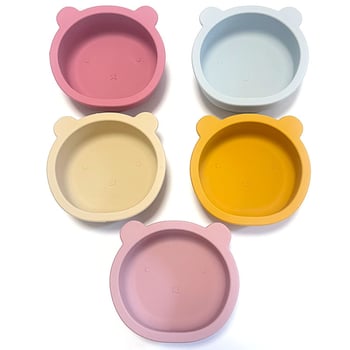 Silikoninis maitinimo dubuo su siurbtuku, maisto kokybės, vaikams nuo 6 mėnesių