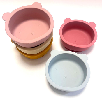 Silikoninis maitinimo dubuo su siurbtuku, maisto kokybės, vaikams nuo 6 mėnesių