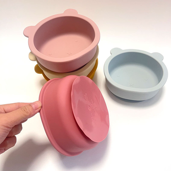 Silikoninis maitinimo dubuo su siurbtuku, maisto kokybės, vaikams nuo 6 mėnesių
