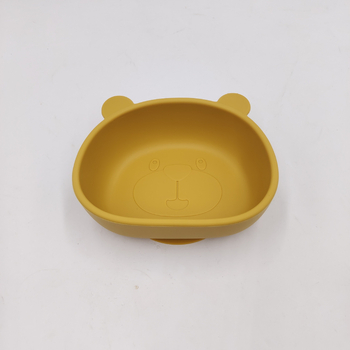 Maisto kokybės silikono kūdikių dubenėlis su siurbtuku, mokomasis dubenėlis kūdikiams su panda dizainu