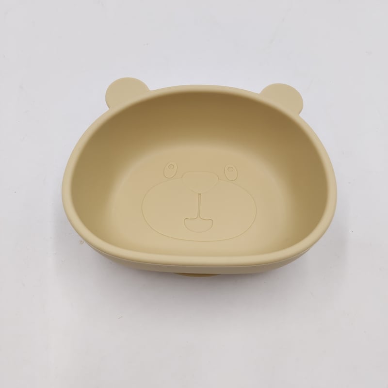Maisto kokybės silikono kūdikių dubenėlis su siurbtuku, mokomasis dubenėlis kūdikiams su panda dizainu