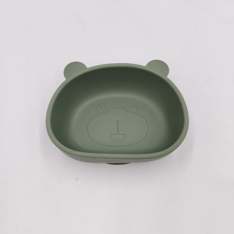 Maisto kokybės silikono kūdikių dubenėlis su siurbtuku, mokomasis dubenėlis kūdikiams su panda dizainu