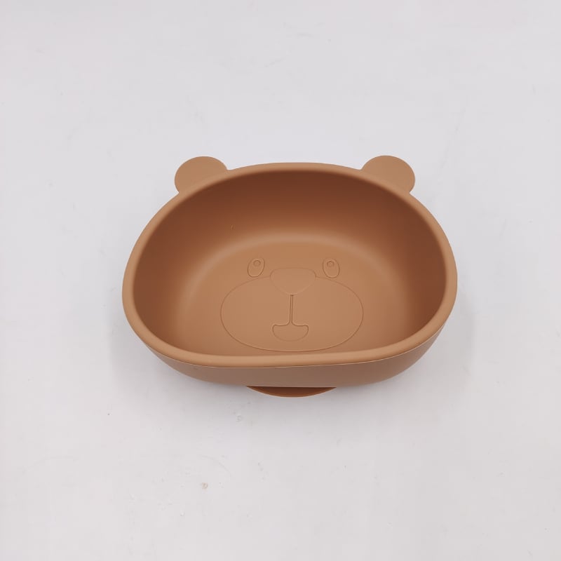 Maisto kokybės silikono kūdikių dubenėlis su siurbtuku, mokomasis dubenėlis kūdikiams su panda dizainu