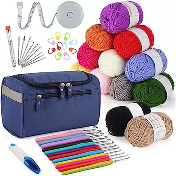 46-dijelni set kukičanja za početnike – aluminijski kukice, viseća torba za pohranu, Needlework