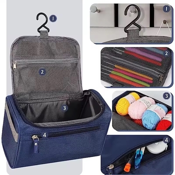 46-dijelni set kukičanja za početnike – aluminijski kukice, viseća torba za pohranu, Needlework