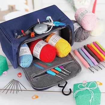 46-dijelni set kukičanja za početnike – aluminijski kukice, viseća torba za pohranu, Needlework