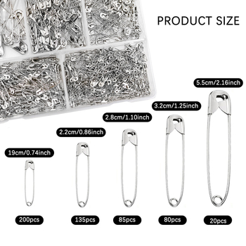 Set de ace de siguranță pentru DIY, ace cu închidere, ace pentru copii, 200 bucăți, pentru țesături și design vestimentar