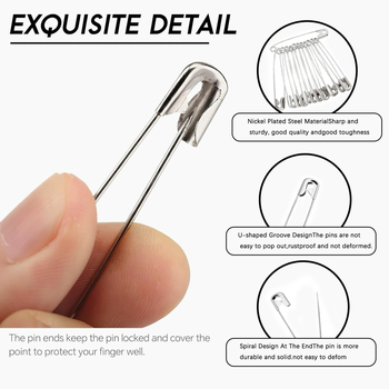 Set de ace de siguranță pentru DIY, ace cu închidere, ace pentru copii, 200 bucăți, pentru țesături și design vestimentar