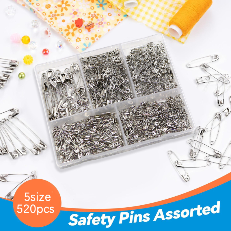 Set de ace de siguranță pentru DIY, ace cu închidere, ace pentru copii, 200 bucăți, pentru țesături și design vestimentar