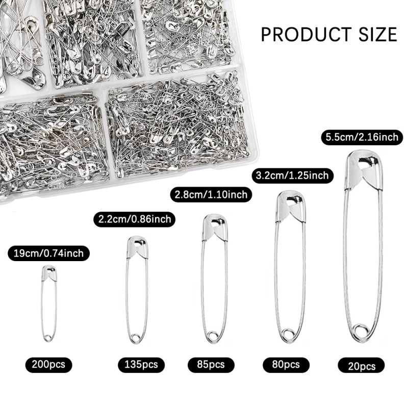 Set de ace de siguranță pentru DIY, ace cu închidere, ace pentru copii, 200 bucăți, pentru țesături și design vestimentar