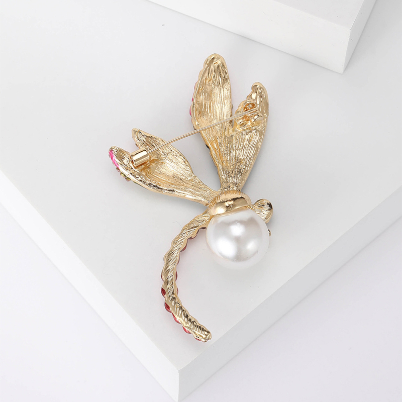 Broš Dragonfly motiv, legura, Beauty Berry Jewelry, dijamantni kristali
