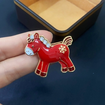 Καρφίτσα από χαλκό, σχήμα ζώδιο, κινεζικό στυλ, φινίρισμα με σταγόνες λαδιού, λογοτεχνικό ρετρό σχέδιο