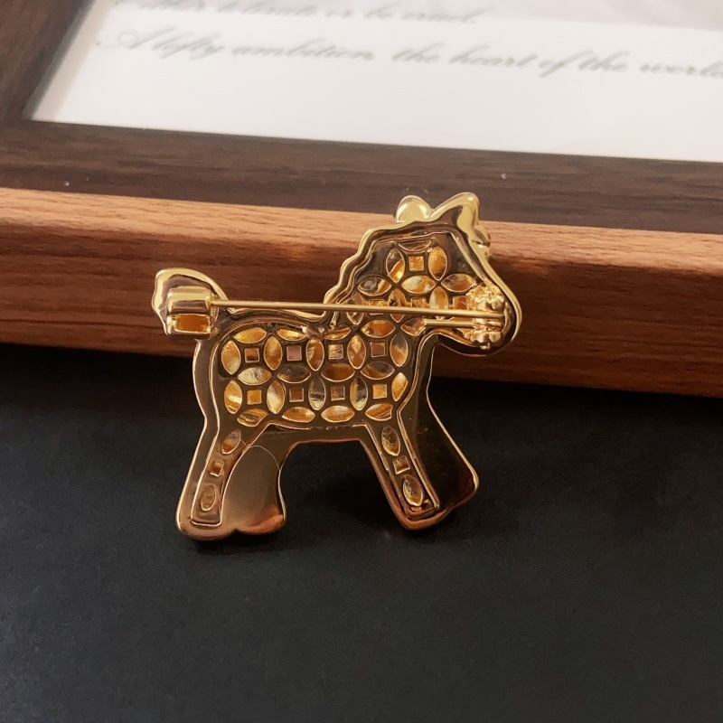 Καρφίτσα από χαλκό, σχήμα ζώδιο, κινεζικό στυλ, φινίρισμα με σταγόνες λαδιού, λογοτεχνικό ρετρό σχέδιο