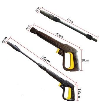 KARCHER K2–K7 kompatibilan visokotlačni pištolj i šipka; glava pištolja: plastika i bakar; drška: plastika; domet prskanja: 8; tlak vode: 100; težina: 600
