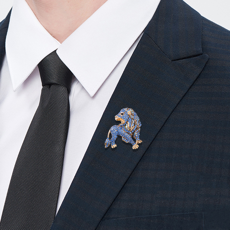 Καρφίτσα λέων από κράμα ψευδαργύρου, ηλεκτροπλατίωση, INS στυλ