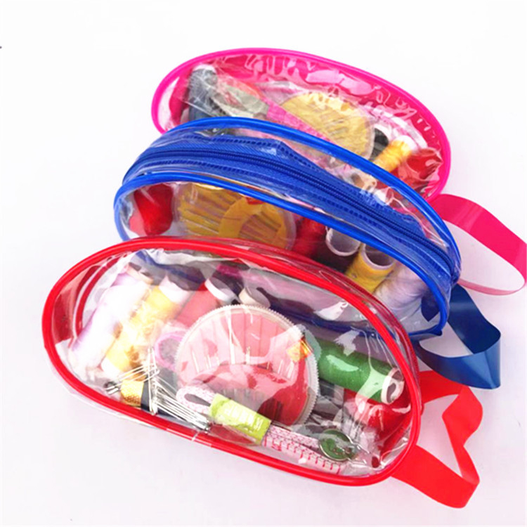 Hordozható PVC varrókészlet háztartási használatra, kézi varróeszközökkel és varrótartó dobozzal; 240 darabos csomag