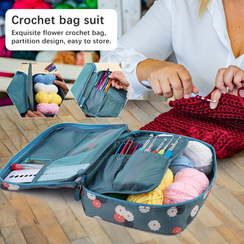 107-dijelni set crochet za početnike — sveobuhvatni paket materijala, prijenosni alati za crochet vunom