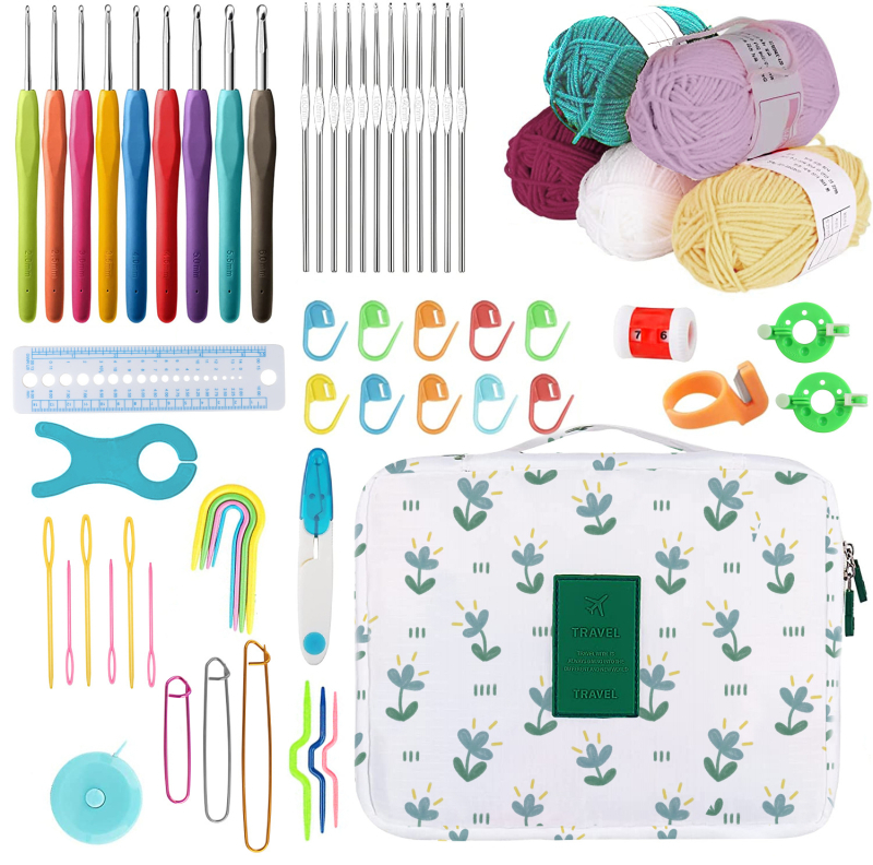 Set de unelte pentru croșetat și tricotat, 50 de bucăți, procesare personalizabilă, etichetare privată disponibilă