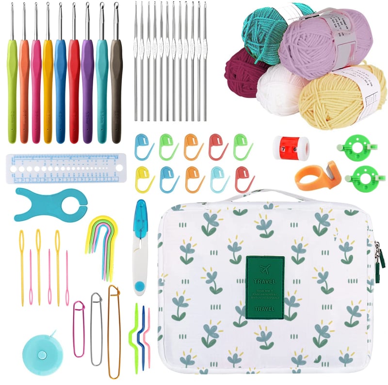 Set de unelte pentru croșetat și tricotat, 50 de bucăți, procesare personalizabilă, etichetare privată disponibilă