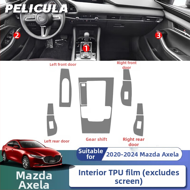 TPU ochranný film pre centrálnu obrazovku Mazda 3 Angksera 2024 — jednodielna konštrukcia, odolný voči škrabancom, proti otlačkom prstov, odolný voči teplotám