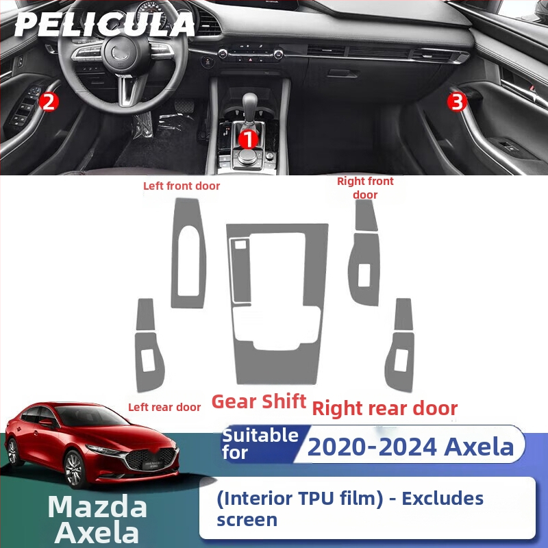 TPU ochranný film pre centrálnu obrazovku Mazda 3 Angksera 2024 — jednodielna konštrukcia, odolný voči škrabancom, proti otlačkom prstov, odolný voči teplotám