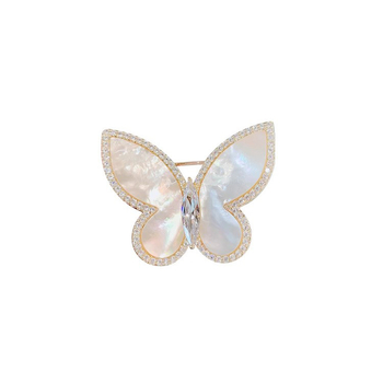 Broșă cu fluture pentru femei — design elegant, motif animal, aliaj, placare electro, accesoriu decorativ (Aliaj; Placare electro; Motif animal; Stil feminin; Broșă)