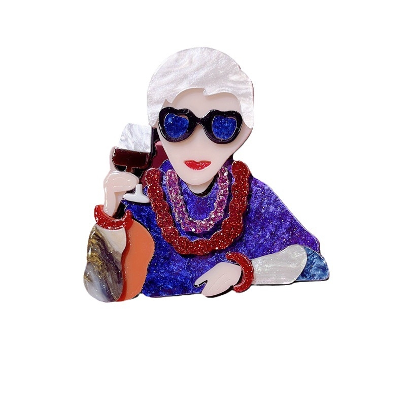 Καρφίτσα ακρυλική με ζωικό μοτίβο, κορεατικό στυλ, πολυλειτουργική