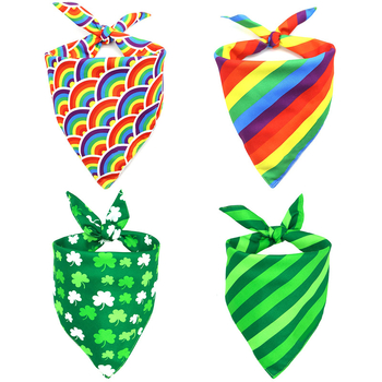 Kutyák háromszög alakú sálja, csíkos anyag, Twill szövet, nyomtatás