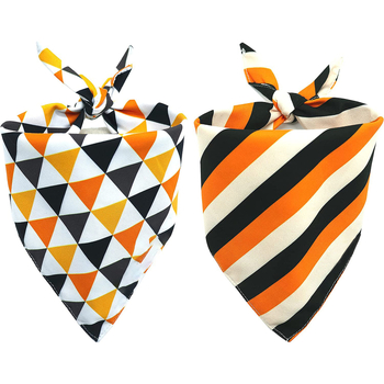 Kutyák háromszög alakú sálja, csíkos anyag, Twill szövet, nyomtatás