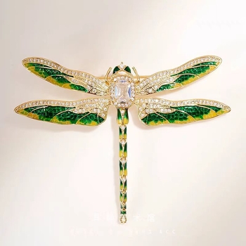Broșă Dragonfly, cupru, unisex, de înaltă clasă, placare electroplatină, cadou