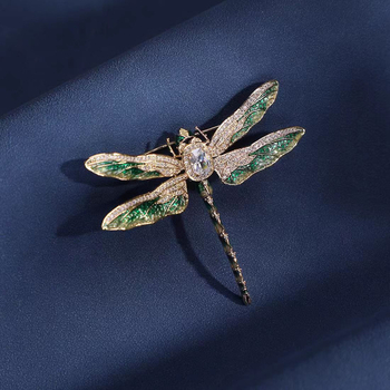 Broșă Dragonfly, cupru, unisex, de înaltă clasă, placare electroplatină, cadou
