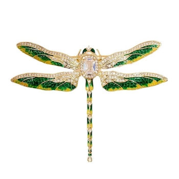 Broșă Dragonfly, cupru, unisex, de înaltă clasă, placare electroplatină, cadou