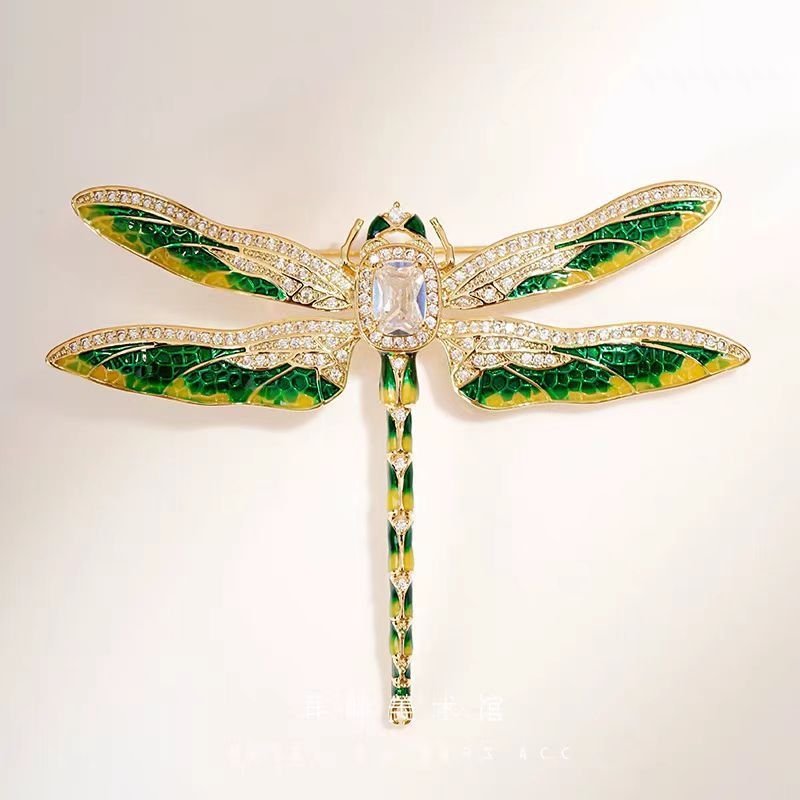 Broșă Dragonfly, cupru, unisex, de înaltă clasă, placare electroplatină, cadou