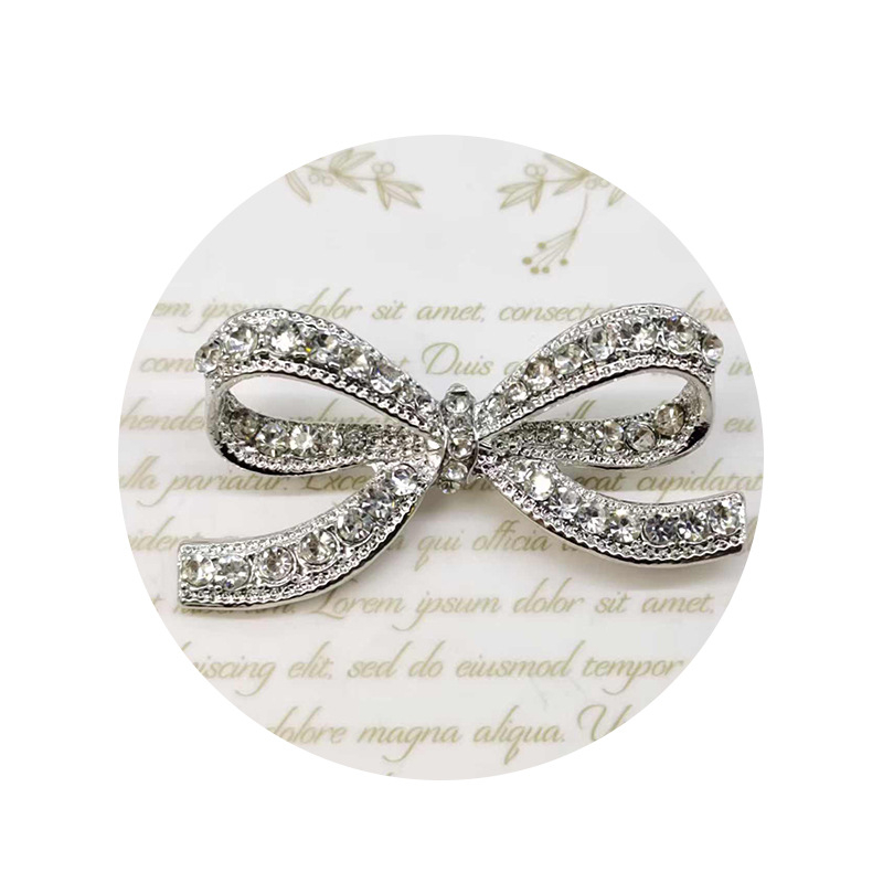 Μπρόζ από κράμα με γεωμετρικό σχέδιο σε σχήμα φιόγκο, διακοσμητική και σταθερή καρφίτσα για γυναικείες ενδυμασίες και τσάντες, Άνοιξη 2024