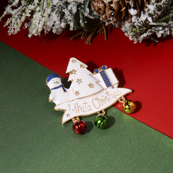 Καρφίτσα με χιονάνθρωπο σε καρτούν, κράμα ψευδάργύρου, ηλεκτροπλατίωση, unisex, καλοκαίρι 2024