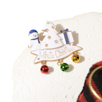 Καρφίτσα με χιονάνθρωπο σε καρτούν, κράμα ψευδάργύρου, ηλεκτροπλατίωση, unisex, καλοκαίρι 2024