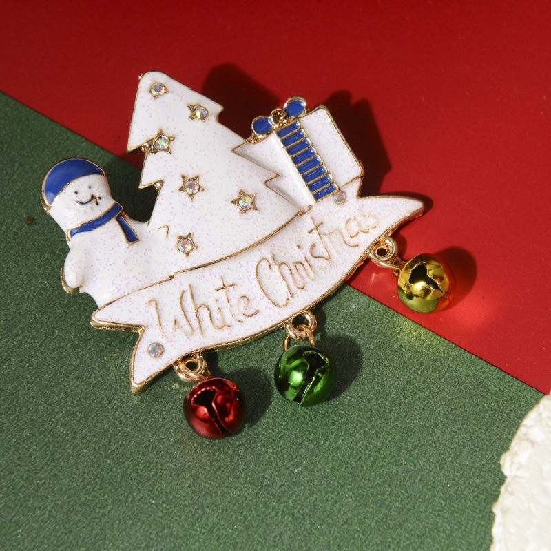 Καρφίτσα με χιονάνθρωπο σε καρτούν, κράμα ψευδάργύρου, ηλεκτροπλατίωση, unisex, καλοκαίρι 2024