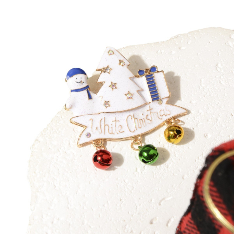 Καρφίτσα με χιονάνθρωπο σε καρτούν, κράμα ψευδάργύρου, ηλεκτροπλατίωση, unisex, καλοκαίρι 2024