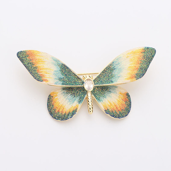 Χαλκός πεταλούδα καρφίτσα με λίθους σε ένθεση, κομψό γυναικείο αξεσουάρ, φινίρισμα λαδιού, μάρκα Yijia yiyi decoration, χειμερινή συλλογή 2024