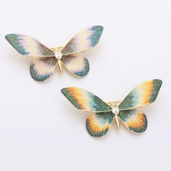 Χαλκός πεταλούδα καρφίτσα με λίθους σε ένθεση, κομψό γυναικείο αξεσουάρ, φινίρισμα λαδιού, μάρκα Yijia yiyi decoration, χειμερινή συλλογή 2024