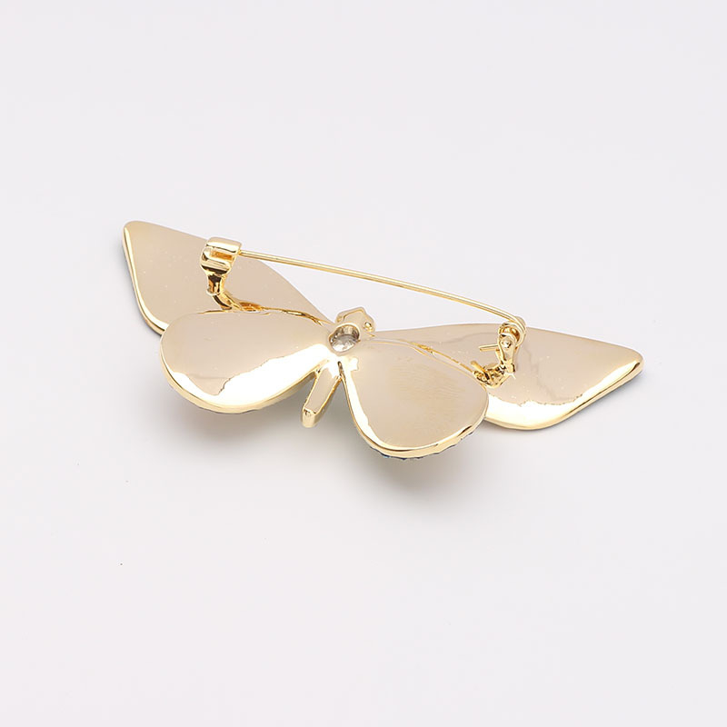 Χαλκός πεταλούδα καρφίτσα με λίθους σε ένθεση, κομψό γυναικείο αξεσουάρ, φινίρισμα λαδιού, μάρκα Yijia yiyi decoration, χειμερινή συλλογή 2024