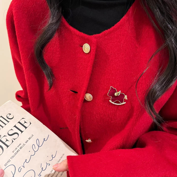 Χειροποίητη γυναικεία καρφίτσα από μείγμα υλικών — στυλ λογοτεχνικό ρετρό, διπλής χρήσης αξεσουάρ για πουλόβερ, μοντέλο 0045